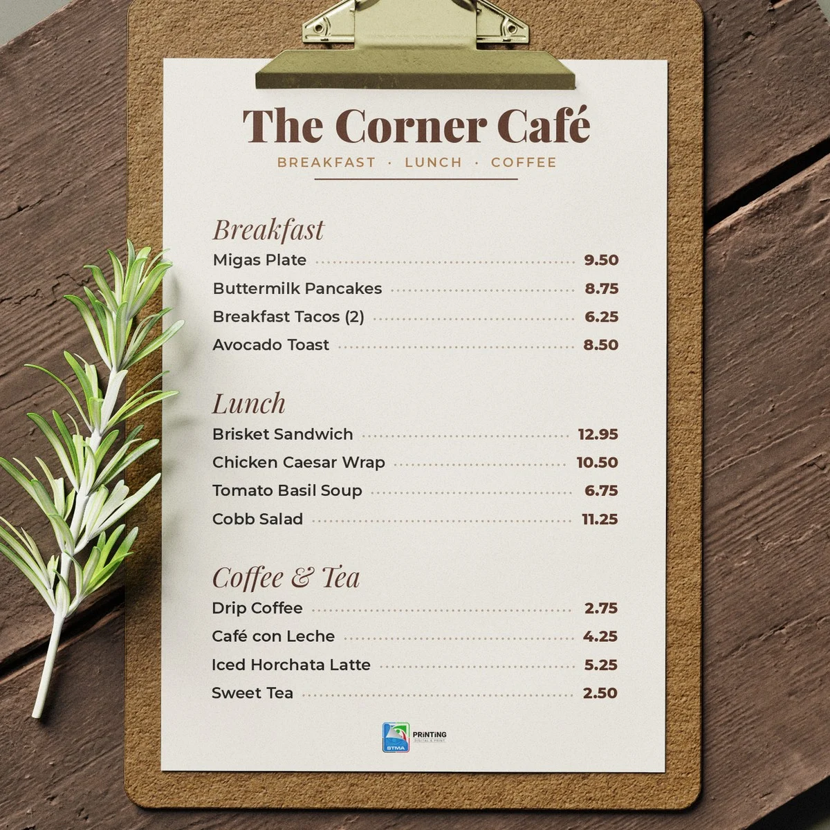 Menu Cards